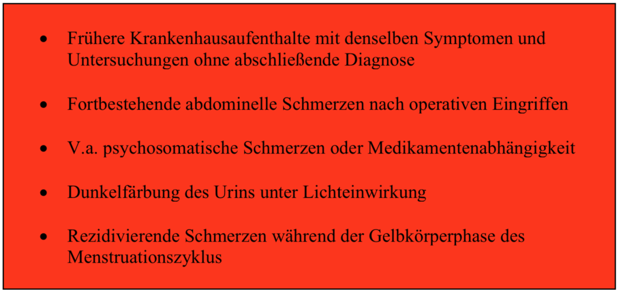 Kurzinformation: Hinweise auf akute hepatische Porphyrie Kurzinformation: Hinweise auf akute hepatische Porphyrie